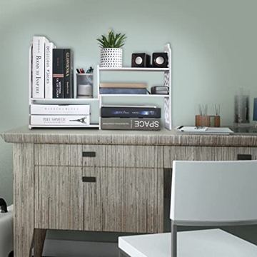 YGYQZ Small Adjustable Desktop Bookshelf for Organizing