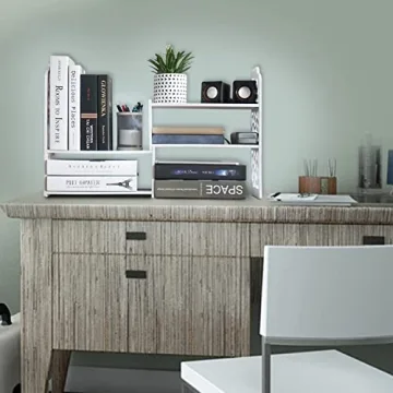 YGYQZ Small Adjustable Desktop Bookshelf for Organizing