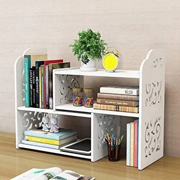 YGYQZ Small Adjustable Desktop Bookshelf for Organizing