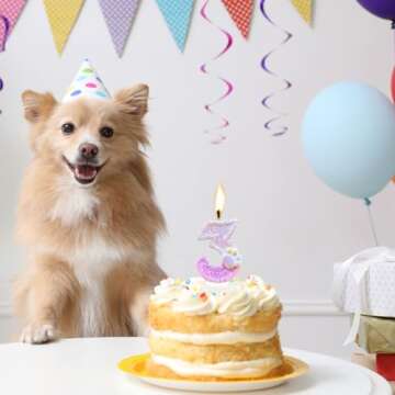 CasaPopz Dog Paw Birthday Number Candles for Cake Decoration