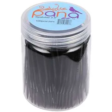 100 Pieces Cosmetic MakeUp Disposable Plastic 2.5" Spatulas For Skin Care Facial Cream Mask Spatula (BLACK)