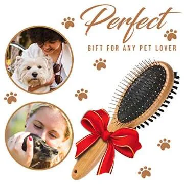 KylePet Dog Brush, Double Sided Pet Slicker Brush with Bamboo Handle for Dogs and Cats Long Hair Pet...