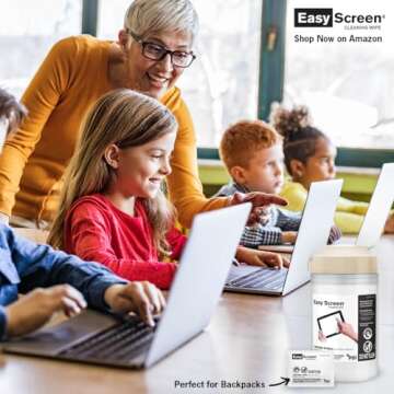 PDI Easy Screen Cleaning Wipes - 70 Pack of Fast-Drying, Residue-Free Convenience