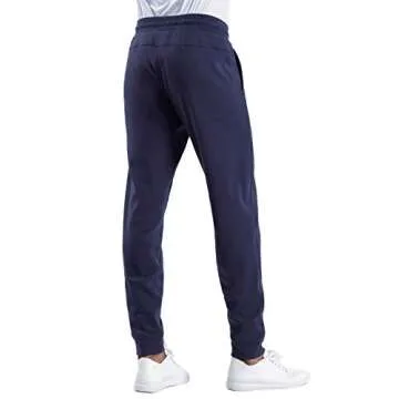 THE GYM PEOPLE Men's Fleece Joggers Pants with Deep Pockets Athletic Loose-fit Sweatpants for Workout, Running, Training (Large, Blue)