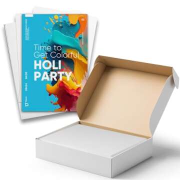 Hamilco White Cardstock Thick Paper - 8 x 10" Blank Heavy Weight 100 lb Cover Card Stock - 50 Pack (Bright)