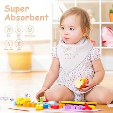 Yoofoss Baby Bibs 10 Pack Soft Adjustable for Teething Babies