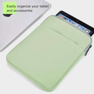 iKammo iPad Mini Sleeve, iPad Mini 7 Case, 8 Inch Tablet Sleeve Bag Compatible with iPad Mini (A17 Pro) 8.3" 2024, Galaxy Tab A7 Lite 8.7", Green