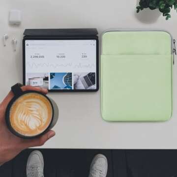 iKammo iPad Mini Sleeve, iPad Mini 7 Case, 8 Inch Tablet Sleeve Bag Compatible with iPad Mini (A17 Pro) 8.3" 2024, Galaxy Tab A7 Lite 8.7", Green