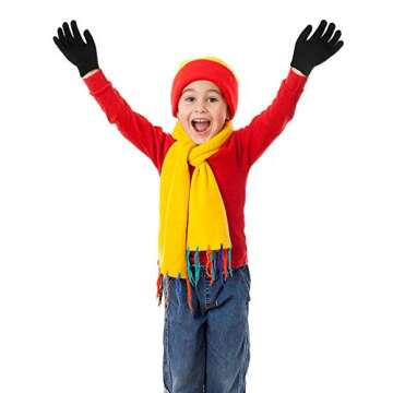 EBOOT Kids Gloves Full Fingers Knitted Gloves Warm Mitten Winter Favor for Little Boys and Girls(Col...