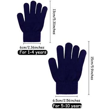 EBOOT Kids Gloves Full Fingers Knitted Gloves Warm Mitten Winter Favor for Little Boys and Girls(Color Set 15,1-4 Years Size,3 Pairs