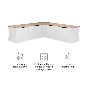 LINÓN HARRIS Elegant Corner Breakfast Nook with Storage