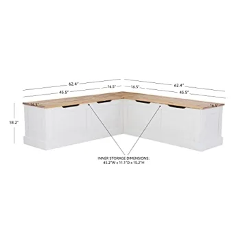 LINÓN HARRIS Elegant Corner Breakfast Nook with Storage