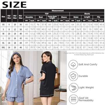 WJing Yi Jia Womens 3Pcs Pajama Sets Soft Pajamas Set Button Down Sleepwear Knitted Pjs XS-XXL Pj Lo...