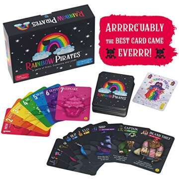 Rainbow Pirates - Fun Family Game for Kids, Teens & Adults, Rummy Style Card Game for 2-5 Players