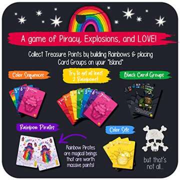 Rainbow Pirates - Fun Family Game for Kids, Teens & Adults, Rummy Style Card Game for 2-5 Players