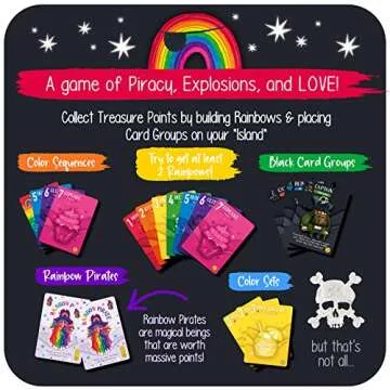 Rainbow Pirates - Fun Family Game for Kids, Teens & Adults, Rummy Style Card Game for 2-5 Players