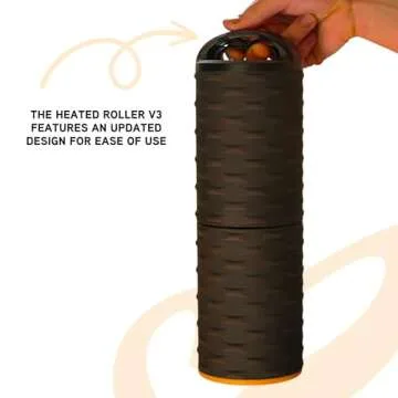 MojiHeat Roller V3, Heated Roller for Back & Neck Pain, Great Replacement for Your Traditional Foam Roller, Firm for Deep Tissue Massage, Physical Therapy, Exercise Recovery, Microwavable