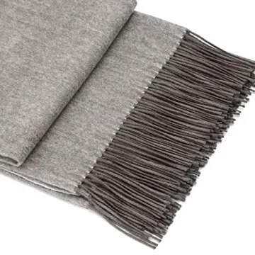 Spencer & Whitney Gray Wool Throw Blanket - Stylish & Lightweight
