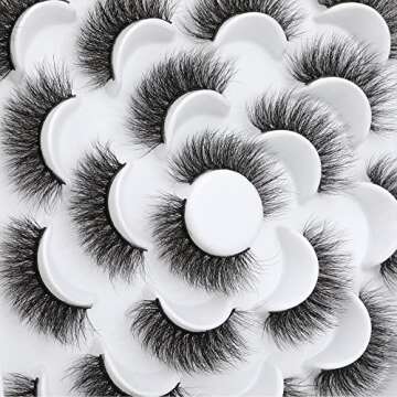 ALICROWN Fluffy Mink Lashes - 10 Pairs of Dramatic Volume