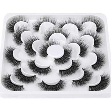ALICROWN Fluffy Mink Lashes - 10 Pairs of Dramatic Volume