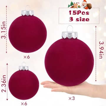 Elegant Velvet Christmas Ornaments Set for Holiday Decor