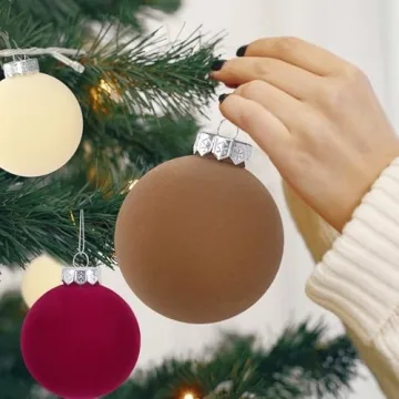 Elegant Velvet Christmas Ornaments Set for Holiday Decor