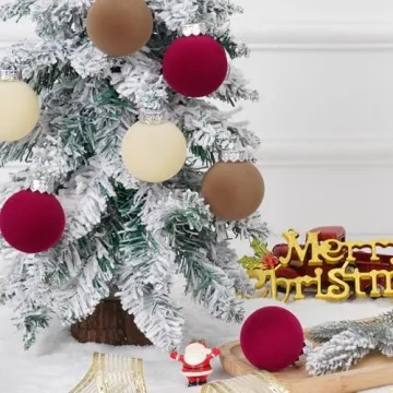 Elegant Velvet Christmas Ornaments Set for Holiday Decor