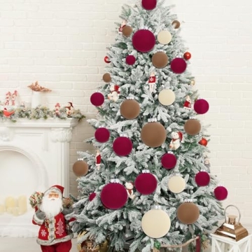 Elegant Velvet Christmas Ornaments Set for Holiday Decor