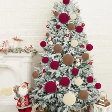 Elegant Velvet Christmas Ornaments Set for Holiday Decor