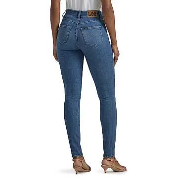 Lee Women's Ultra Lux Comfort with Flex Motion Skinny Leg Jean with Ever Fit, Blue Format, 8 Short