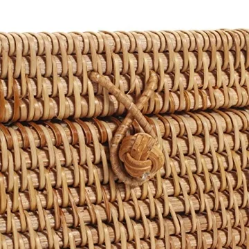 Rattan Square Tissue Box Cover Decorative Woven Tissue Holder