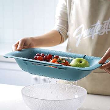 Collapsible Sink Colanders and Strainers Basket Over the Sink Colander Collapsible Colander Extendab...