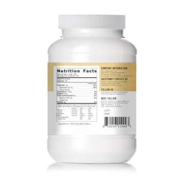 100% Pure Rendered NON GMO Beef Tallow-Food Grade- 4 LBS/64 OZ