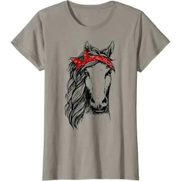 Horse Bandana T Shirt for Equestrian Lovers