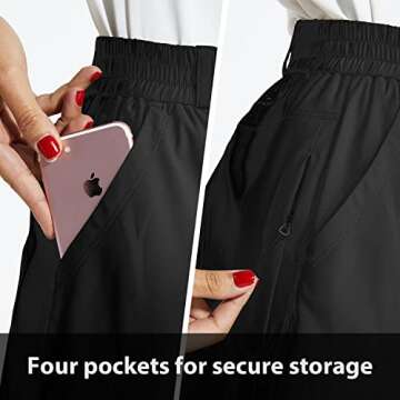 BALEAF Womens Skirt, Golf Skorts 4 Pockets 15" UPF 50+ Athletic Skirt Quick Dry Lightweight for Tennis,Hiking,Everyday Casual, Large, 03-black