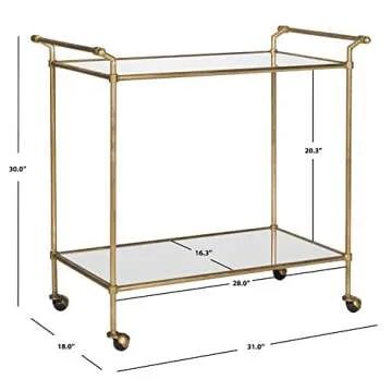SAFAVIEH Home Collection Felicity Gold Bar Cart