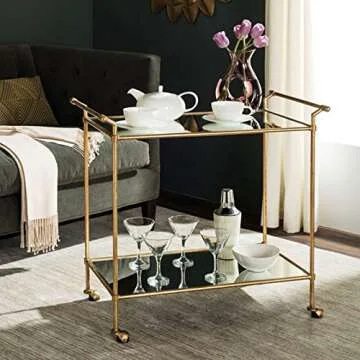 SAFAVIEH Home Collection Felicity Gold Bar Cart