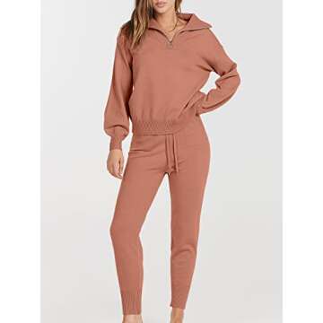 ANRABESS Women's Two Piece Outfits Sweater Sets - Fall 2024 Stylish Lounge Set