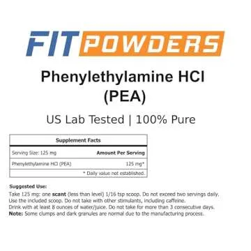 Beta Phenylethylamine HCl Pea Powder (Phenethylamine), Phenylethylamine Powder for Serotonin, Dopamine, and Energy Boost