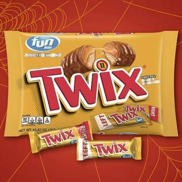 TWIX Fun Size Caramel Cookie Halloween Chocolate Bars - 10.83 oz Candy Bag (Pack of 3)