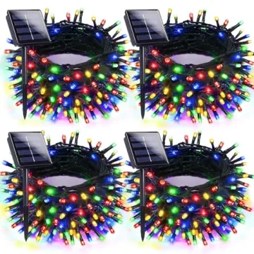 4pk Multi-Colored Solar Christmas Lights Outdoor Waterproof, 400 LED 132 FT Solar Powered LED String...