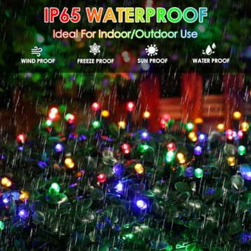4pk Multi-Colored Solar Christmas Lights Outdoor Waterproof, 400 LED 132 FT Solar Powered LED String Lights Green Wire with 8 Modes, Solar Fairy Lights for Xmas Tree Party Wedding Garden Decorations