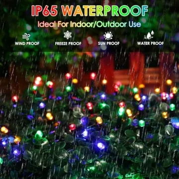 4pk Multi-Colored Solar Christmas Lights Outdoor Waterproof, 400 LED 132 FT Solar Powered LED String Lights Green Wire with 8 Modes, Solar Fairy Lights for Xmas Tree Party Wedding Garden Decorations