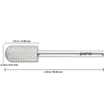 USA Pana 3/32" Safety Nail Carbide - Smooth Round Top Large Barrel Head for Electric Dremel Drill Machine - Grit Size: (4XC, 3XC, 2XC, XC, C, M, F, XF) (Coarse (C) SILVER)