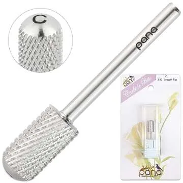 USA Pana 3/32" Safety Nail Carbide - Smooth Round Top Large Barrel Head for Electric Dremel Drill Machine - Grit Size: (4XC, 3XC, 2XC, XC, C, M, F, XF) (Coarse (C) SILVER)