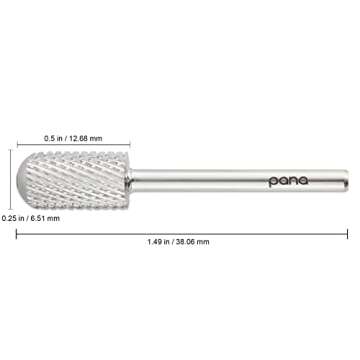 USA Pana 3/32" Safety Nail Carbide - Smooth Round Top Large Barrel Head for Electric Dremel Drill Machine - Grit Size: (4XC, 3XC, 2XC, XC, C, M, F, XF) (Coarse (C) SILVER)
