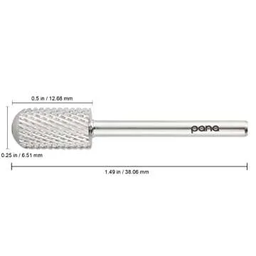 USA Pana 3/32" Safety Nail Carbide - Smooth Round Top Large Barrel Head for Electric Dremel Drill Machine - Grit Size: (4XC, 3XC, 2XC, XC, C, M, F, XF) (Coarse (C) SILVER)