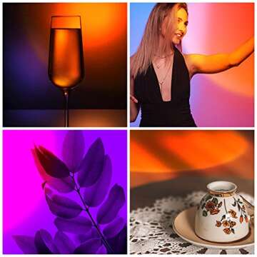 RUISHINE Sunset Lamp Projector LED Lights APP Remote, Sunset Light 16 Colors Night Light LED Floor Lamp Mood Lights for Photography/Selfie/Party/Home/Room/Bedroom Decor, Light Projector for Bedroom