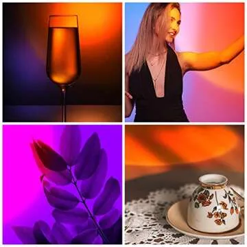 RUISHINE Sunset Lamp Projector LED Lights APP Remote, Sunset Light 16 Colors Night Light LED Floor Lamp Mood Lights for Photography/Selfie/Party/Home/Room/Bedroom Decor, Light Projector for Bedroom