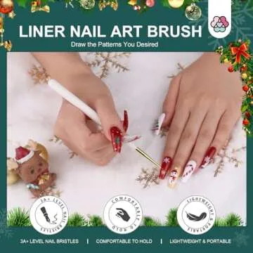 SAVILAND Christmas Gel Nail Polish Set - 6 Colors Glitter White Red Green Sliver Golden Gel Nail Polish Nail Sticker Decoration Nail Art Liner Brush Gel Nail Kit Starter for Home DIY Salon